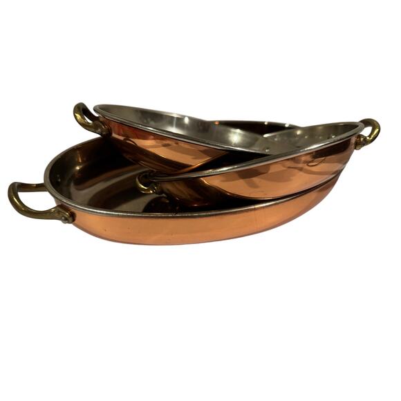 Benjamin & Medwin Copper Cookware Oval Circle Au Gratin - Picture 1 of 6
